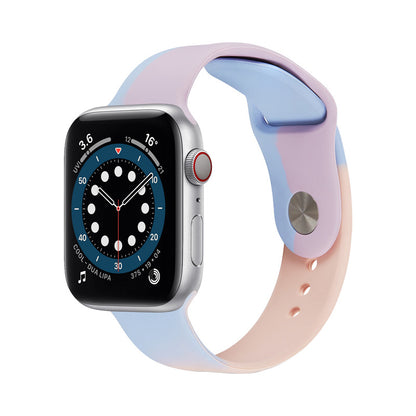 [13 colors available] Rainbow contrast color silicone band [Apple Watch]