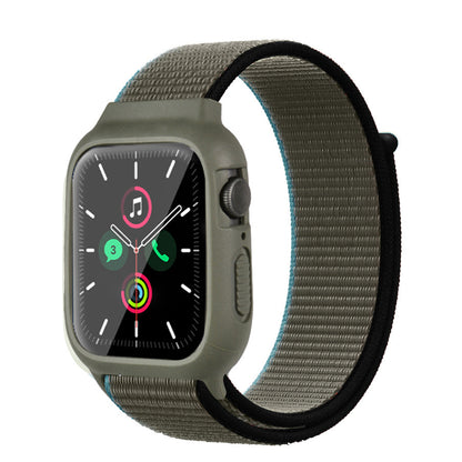 [25 colors available] Silicone case with integrated nylon band [Apple Watch]