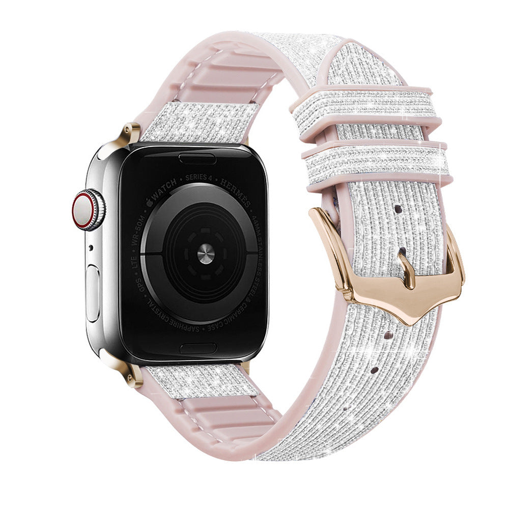 [10 colors available] Glitter color silicone leather band [Apple Watch]