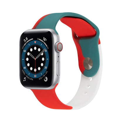 [13 colors available] Rainbow contrast color silicone band [Apple Watch]