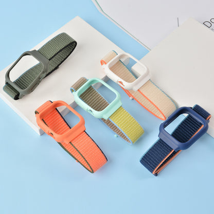 [25 colors available] Silicone case with integrated nylon band [Apple Watch]