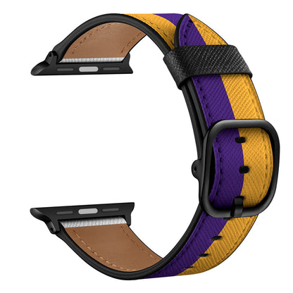 [4 colors available] Pattern printed leather band [Apple Watch]