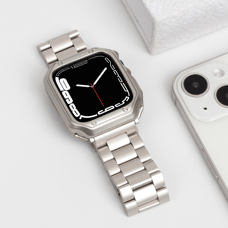 Apple Watch バンド一体型ステンレスハードケース44ｍｍSv/BK