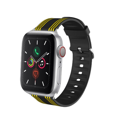 [11 colors available] Stripe accent silicone band [Apple Watch]