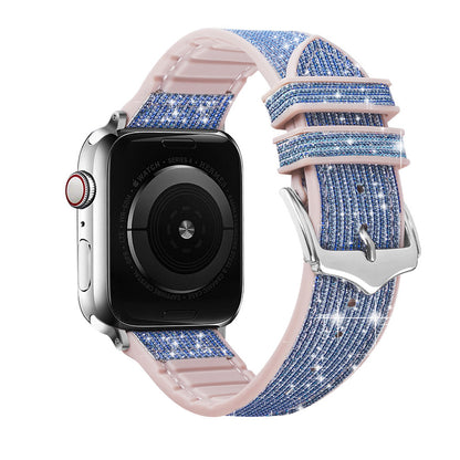 [10 colors available] Glitter color silicone leather band [Apple Watch]