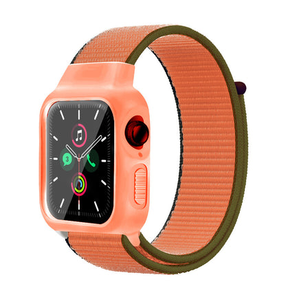 [25 colors available] Silicone case with integrated nylon band [Apple Watch]