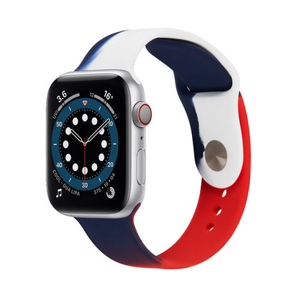 [13 colors available] Rainbow contrast color silicone band [Apple Watch]