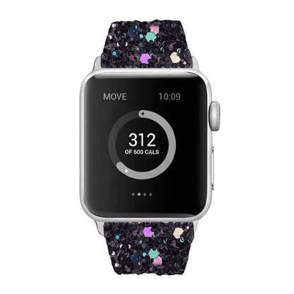 [4 colors available] Glitter sequin leather band [Apple Watch]