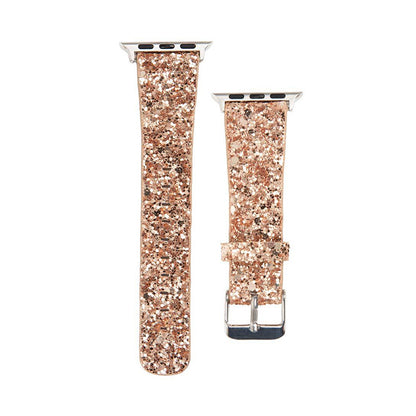 [4 colors available] Glitter sequin leather band [Apple Watch]