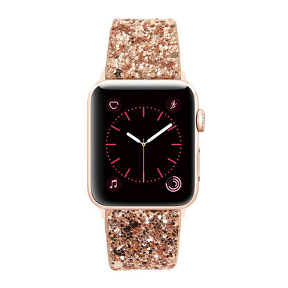 [4 colors available] Glitter sequin leather band [Apple Watch]