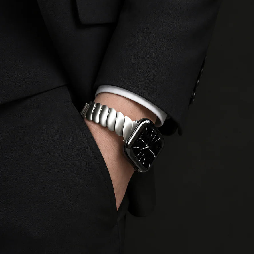 [Silver Crown] Twist Link Metal Band [Apple Watch]