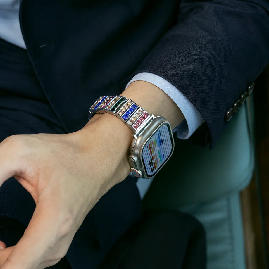 [Silver Crown] Lux Brilliant Metal Band [Apple Watch]