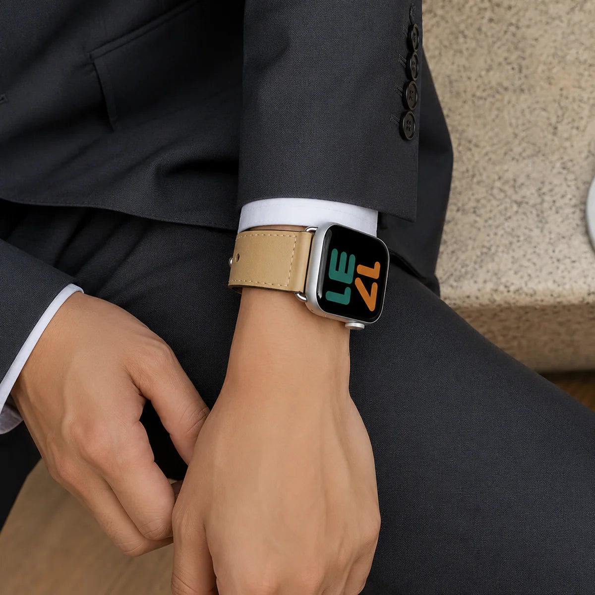 [9 colors available] Reverse buckle leather band [Apple Watch]